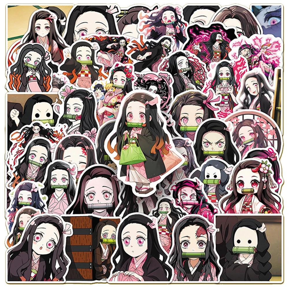 10/30/50pcs Cute Kamado Nezuko Cartoon Kawaii Demon Slayer Decals DIY Fridge Suitcase Scrapbook Waterproof Classic Anime Sticker