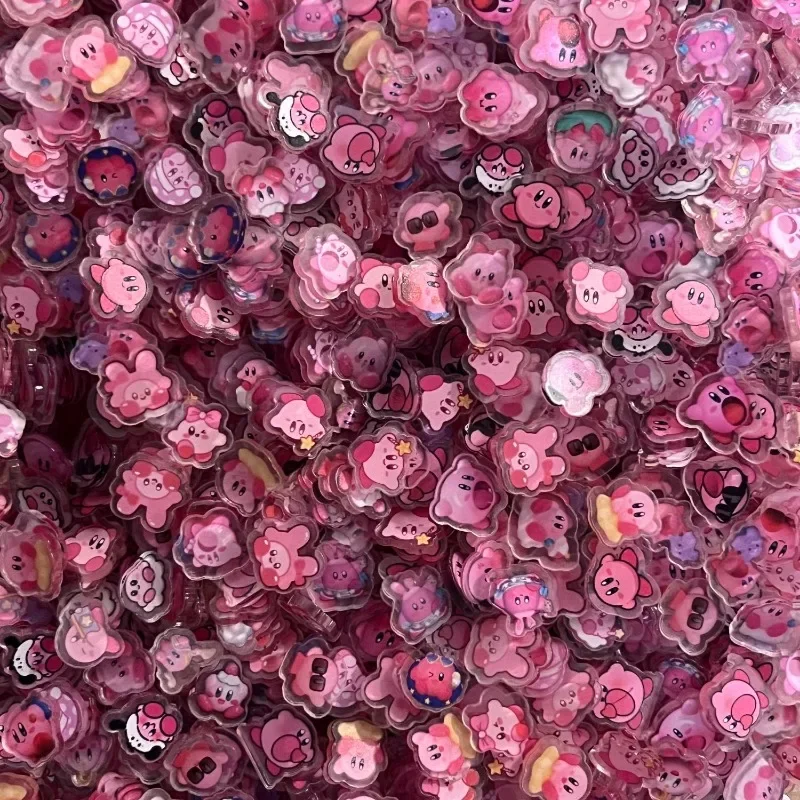 50pcs Kirby Flatback แผ่นอะคริลิค Kawaii DIY ขนาดเล็ก Applique อะนิเมะรูปน่ารักตกแต่ง Miniature Handmade อุปกรณ์ตกแต่ง