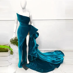 Velvet Evening Dress Folding Mermaid prom Dress Formal Occasional Banquet Elegant Party Dress Customization Vestidos De Gala