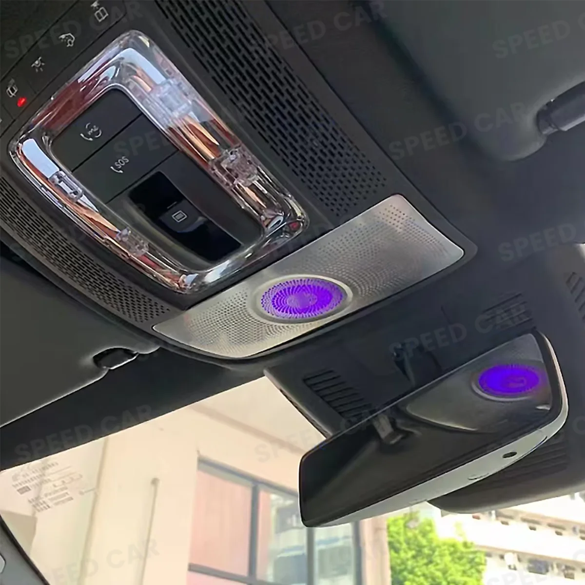 

64 Colors Glasses Case Speaker Compatible with Mercedes Benz W177 W247 W118 GLB GLA a B - Auto Accessories