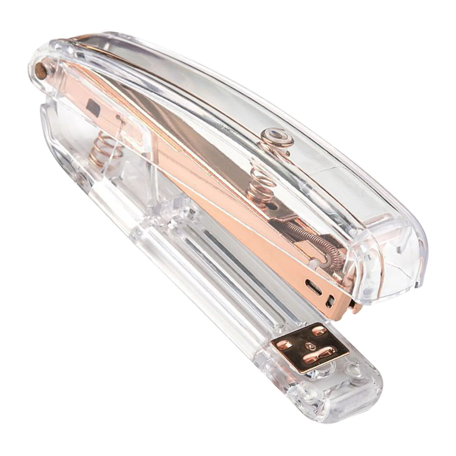 Acrylic Transparent Stapler Simple Rose Gold Effort Saving Office Student Desktop Document Stapler School Home Supplies