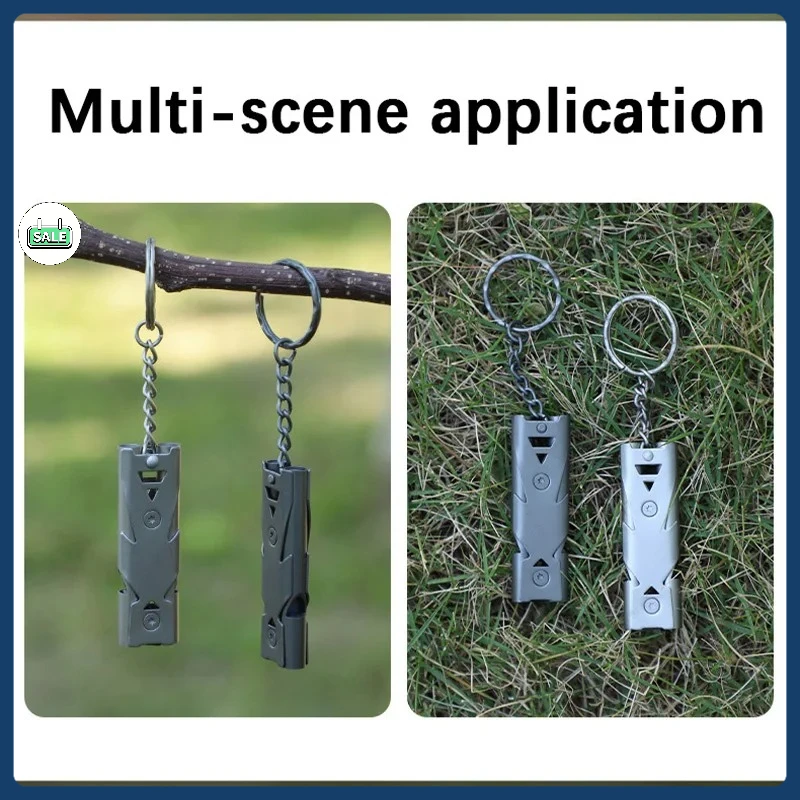 صفارة إنقاذ أنبوب مزدوج انفجار الصوت صافرة في الهواء الطلق SOS صافرة الفولاذ المقاوم للصدأ عالية التردد زلزال الإنقاذ صافرة #5