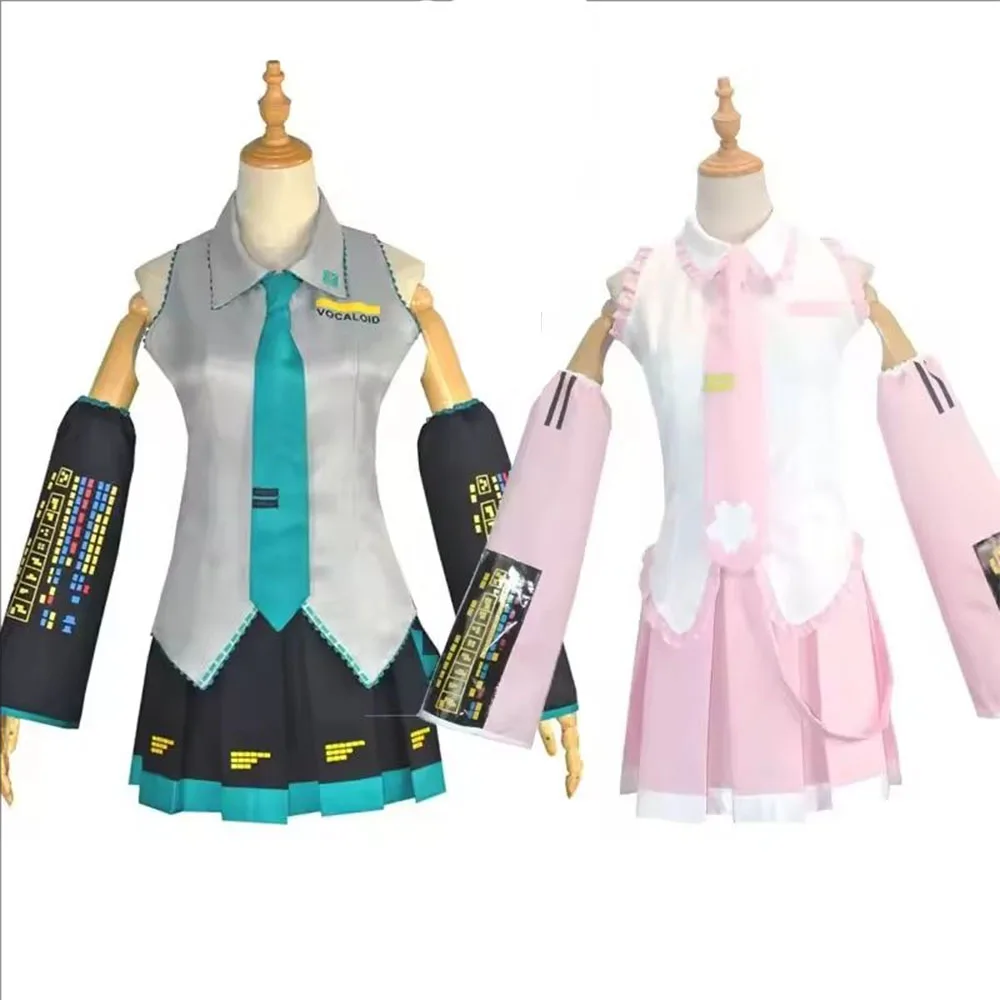 Miku Japanische blaue Uniform Cosplay-Outfit Traumhaft süßes Damen-Halloween-Kostüm in Übergröße