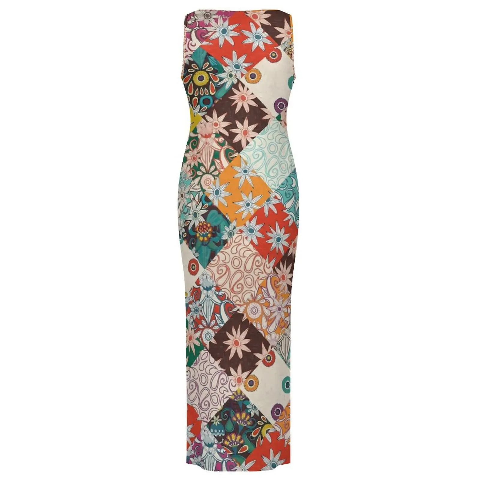 Vestido Floral bohemio Retro para mujer, vestido ceñido estético con estampado de margaritas bonitas, Vestidos largos Retro de verano con patrón, Vestidos de talla grande