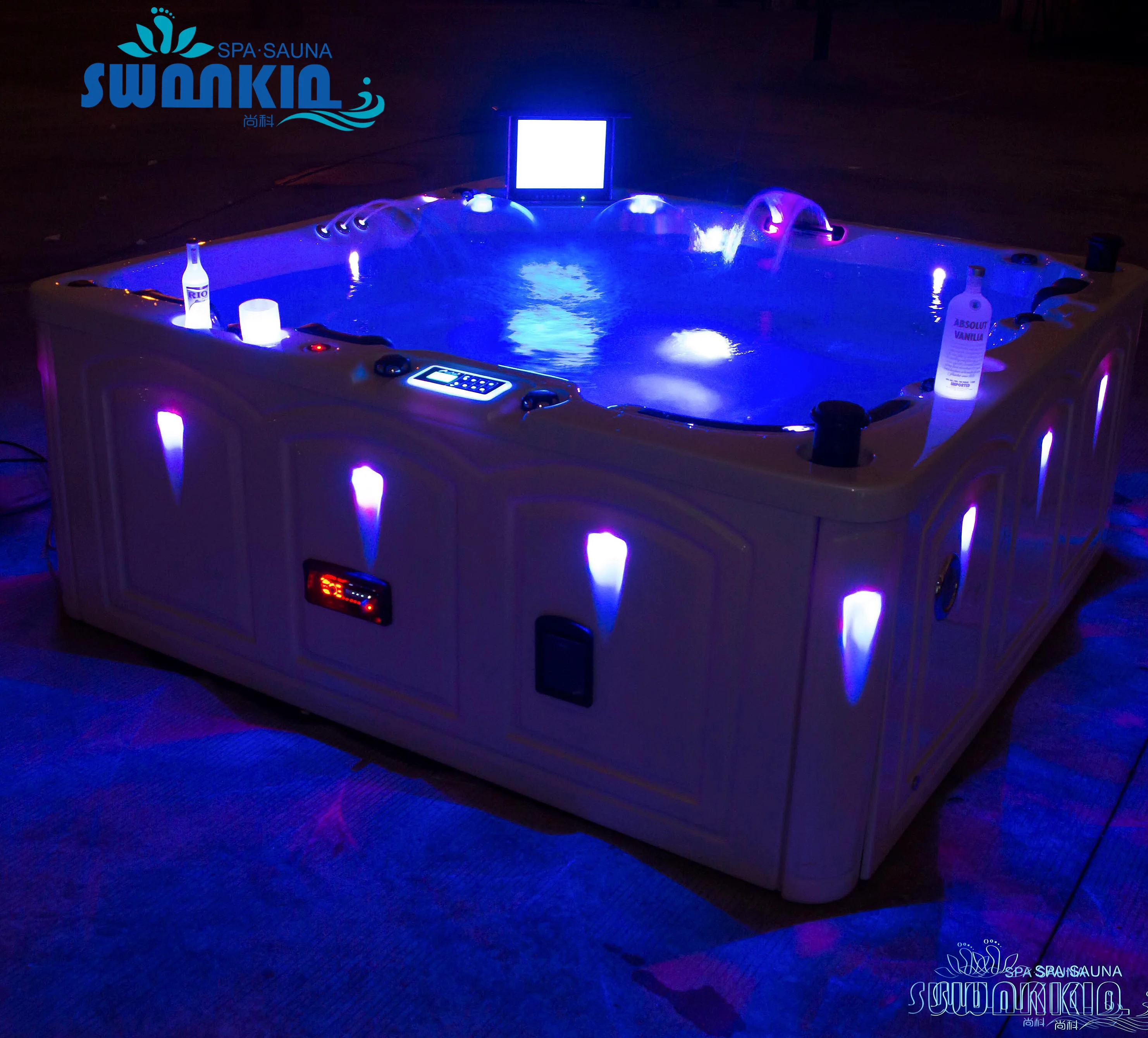 High Quality Luxury Outdoor Large whirlpool Bath Massage Acrylic Bathtub Jets Spa Pool Hot Tub