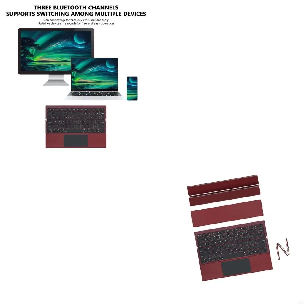 

Bluetooth-совместимая клавиатура, тройная складная карманная клавиатура, тройная складная ручная беспроводная клавиатура для