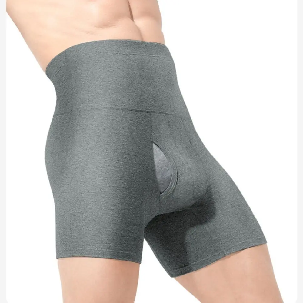 

Belly Tummy Control Cotton Shorts Shapewear Solid Color Slimming Body Shaper Underwear High Waist Compression Boxer Panties Men