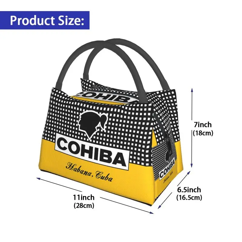 Cuba Cigar Cohiba Insulated Lunch Bags for Camping Travel Waterproof Cooler Thermal Lunch Box Women