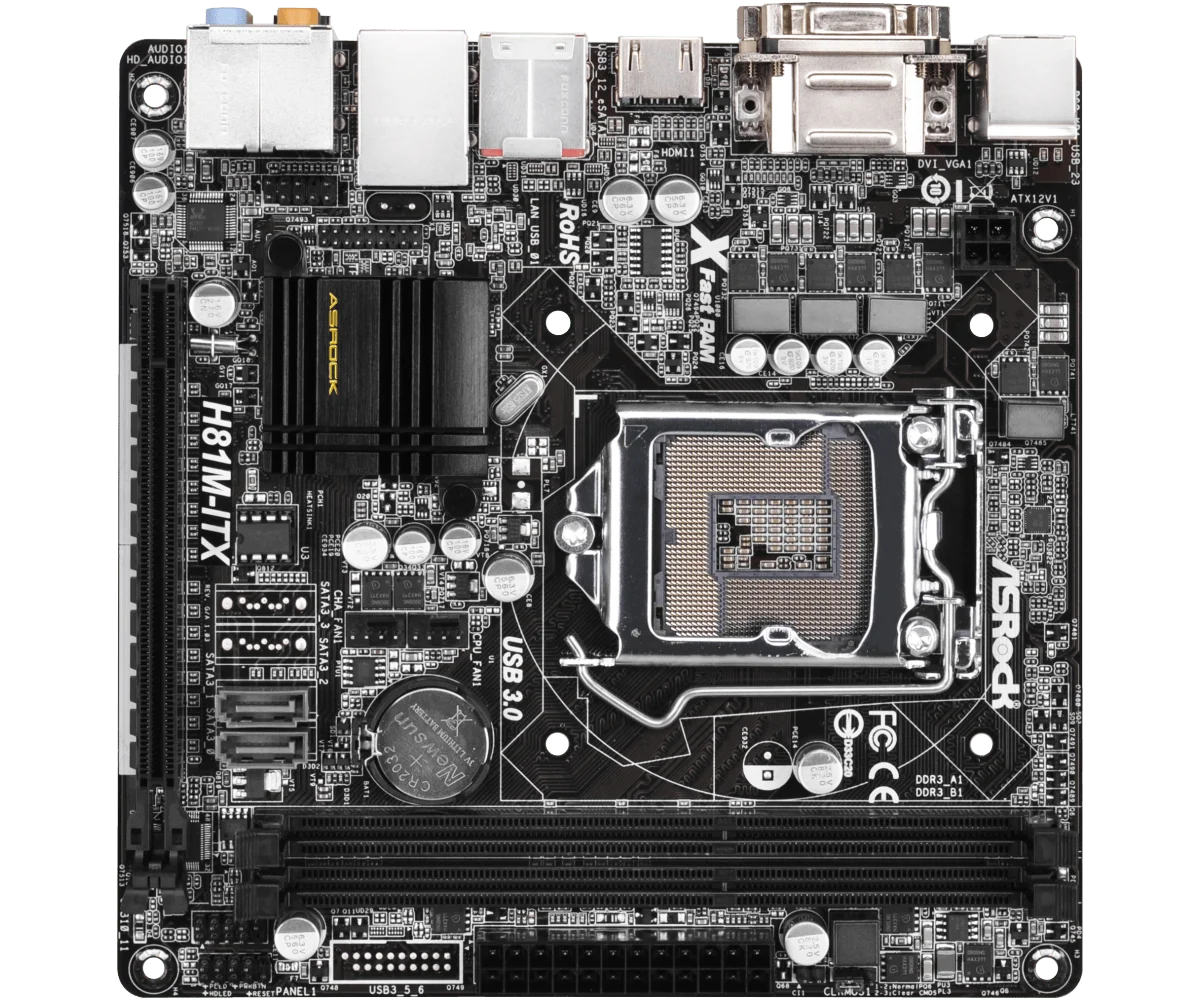 Imagem -03 - Asrock-mini-itx Motherboard H81m-itx Intel H81 Lga 1150 Ddr3 16gb Suporte I74790 I5-4590 I7-4770 I3-4150 Cpu