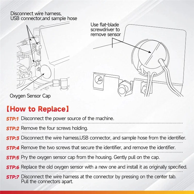 

16916 Oxygen Sensor Replacement Kit For Robinair R-1234Yf Machine AC1234-4/AC1234-4SL/AC1234-4-230