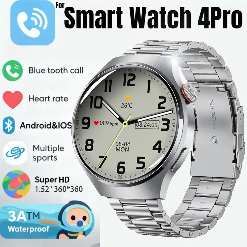 

2026 GT Smart Watch Men Women 1.52inch Bluetooth Call Heart Rate Waterproof GT Smartwatch Sport Fitness Tracker For Android iOS