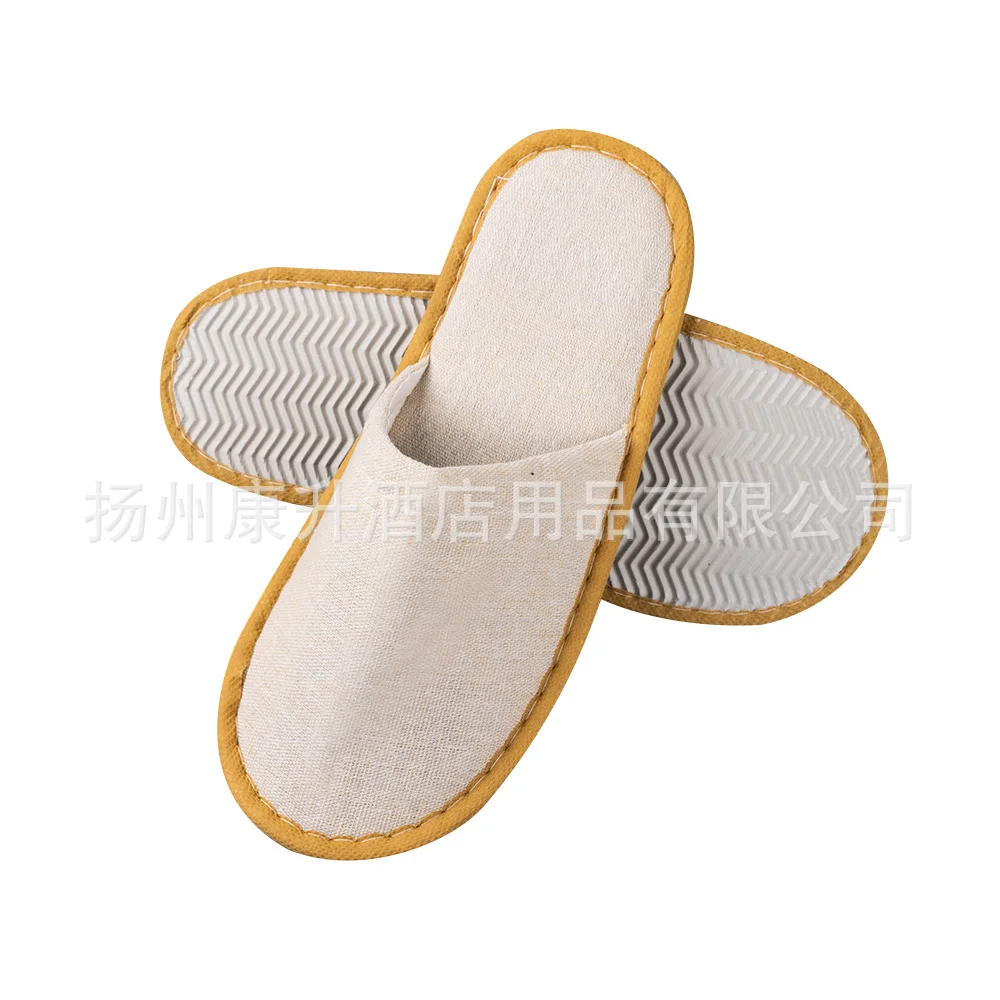 

Disposable Slippers Hotel Guest House Disposable Slippers Wholesale Linen Slippers Single Random Color