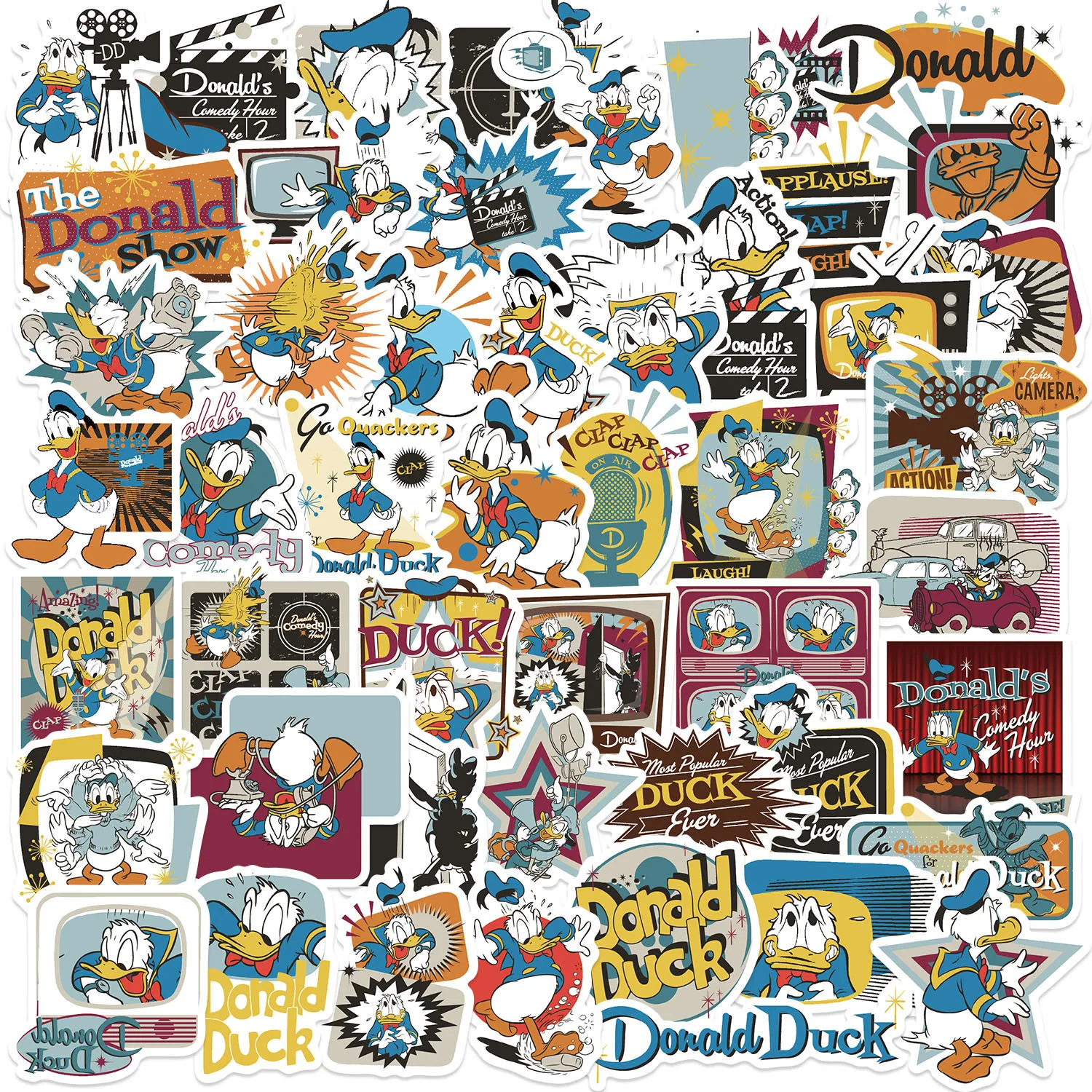 10/30/50PCS Disney Comedy Time Donald Duck Sticker Cartoon Cute Graffiti Decoration Laptop Guitar Waterproof Decal Kids Toy