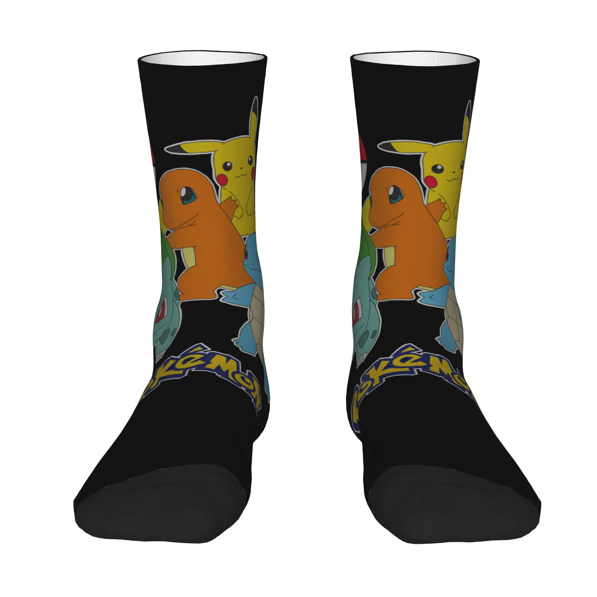 cycling socks Pokemon First Generation Group Shot Logo Crazy Men's compression Socks Unisex items Crew Sock