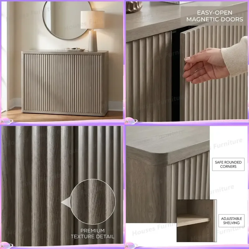 Modern Solid Wood Shoe Cabinet Large Capacity Storage Locker Customizable Entryway Organizer Furniture for Home Hotel Villa