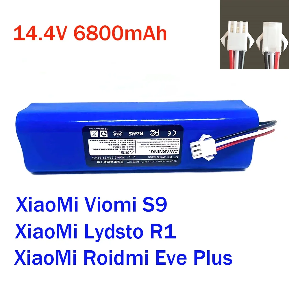 

14.4V 6800mAh Original Lithium Battery for Viomi S9 Lydsto R1 Rechargeable Battery Pack Is Suitable for Repair and Replacement