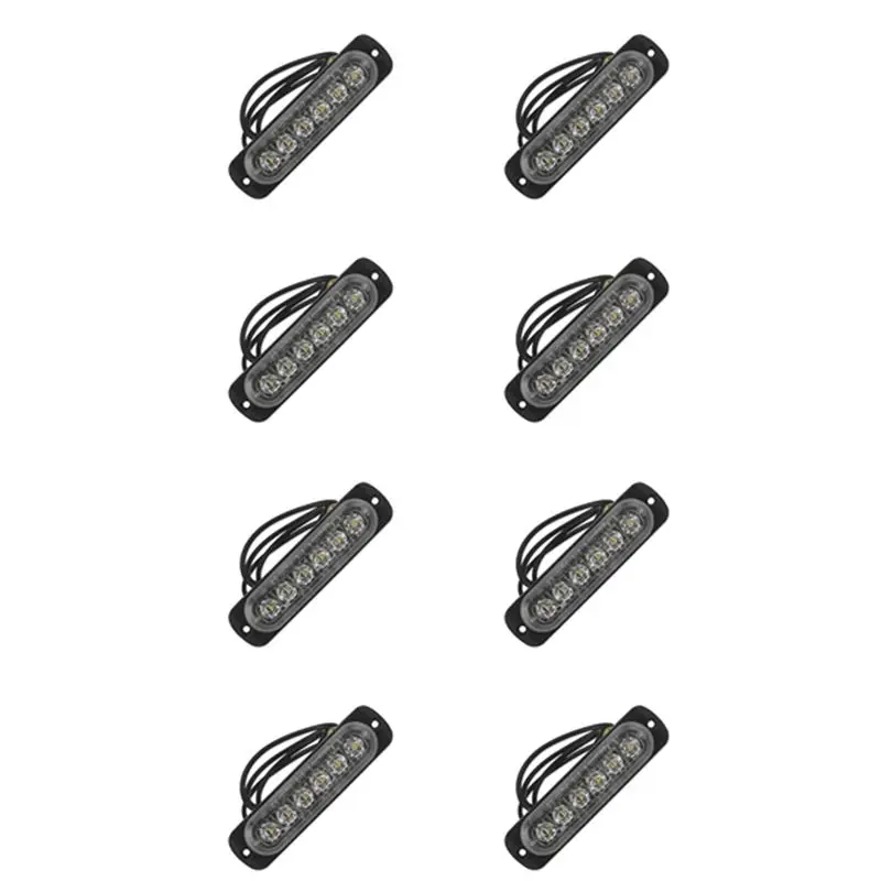 

M50K-8X 12V-24V 6LED Light Flash Emergency Car Vehicle Warning Strobe Flashing White