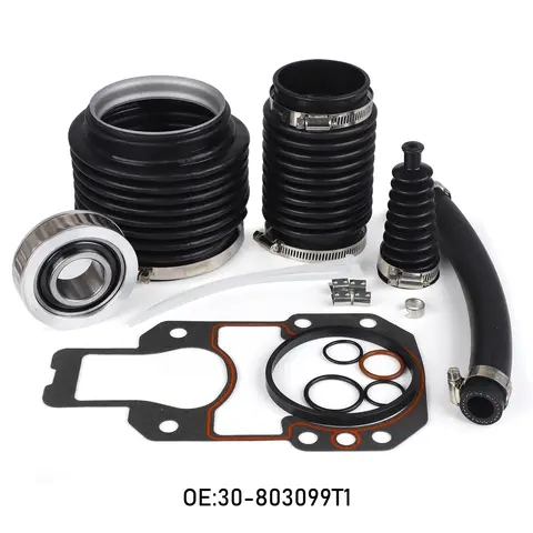MerCruiser Alpha 1 Gen 2 용 1991-2002 시퀀스 범위, 30-803099T1, 0D469859 이상, 블랙 트랜섬 밀폐 벨로우즈 키트 18-8218