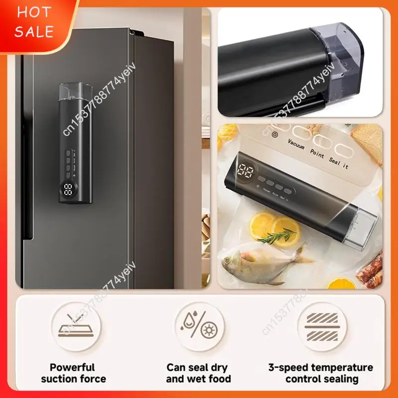 ماكينة تفريغ الهواء الصغيرة للاستخدام المنزلي، ماكينة تفريغ الهواء القابلة لإعادة الشحن تأتي مع أكياس شبكية وسحاب قفل A62X