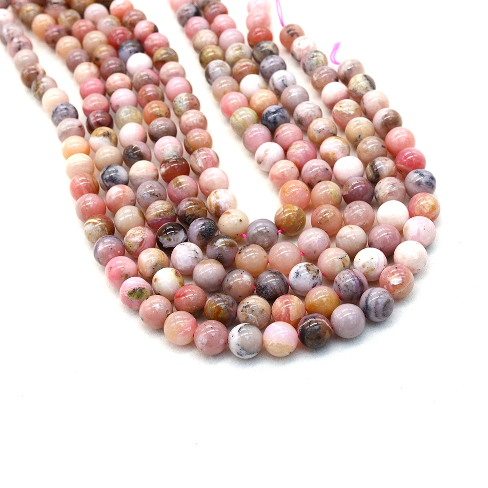 

Natural Stone Beads Pink Opal Round Loose Spacer Beads for Jewelry Making DIY Bracelets Necklace Jewelry Accessories 15" Strand