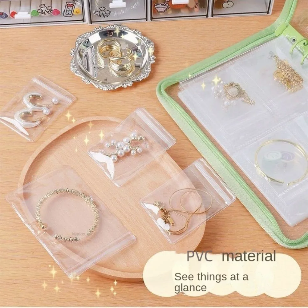 

Water-proof Necklace Earring Holder Bag Zip Lock Transparent Photo Storage Book Anti-oxidation Jewelry Storage Albums Bracelet