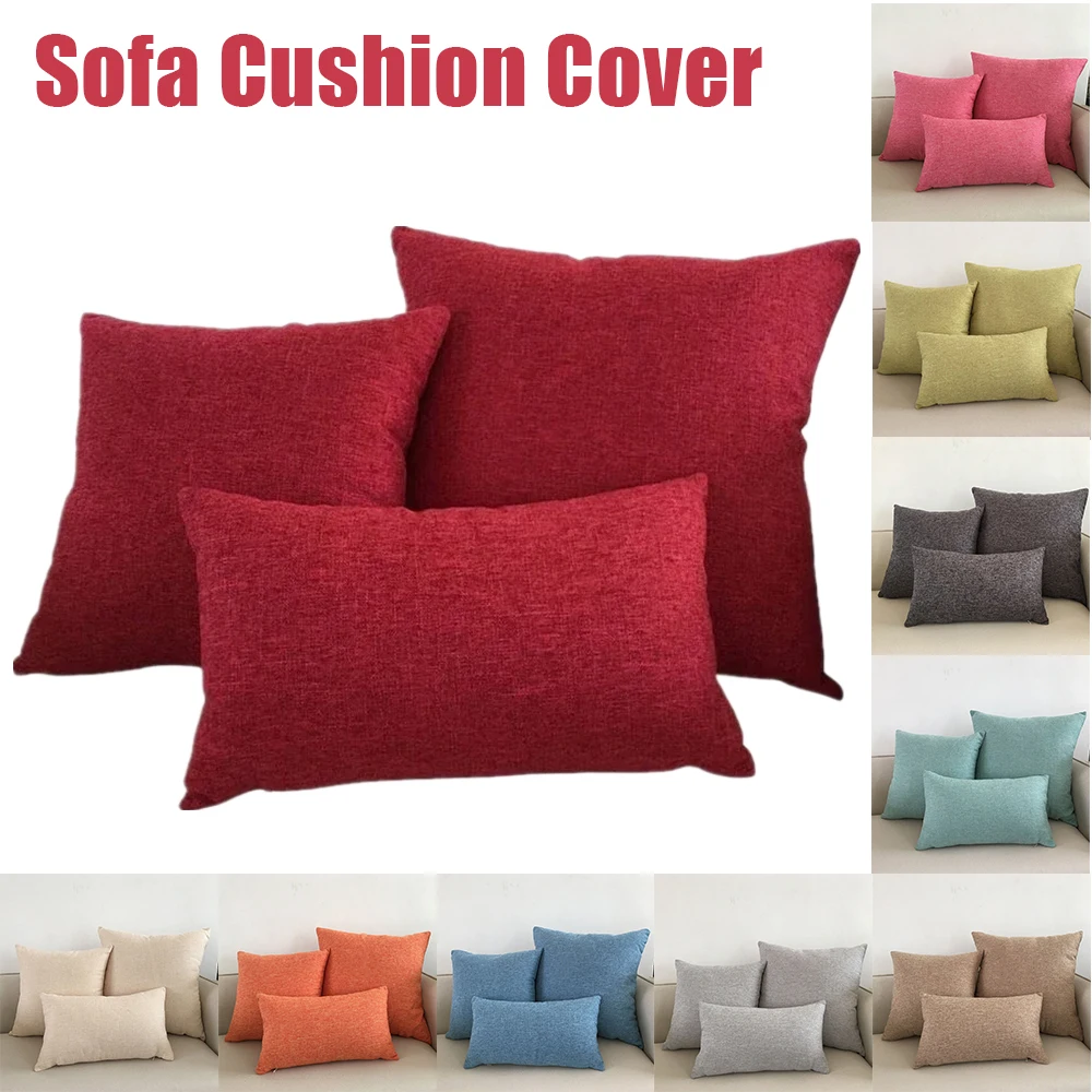 

Multi Color Linen Cushion Cover New Year's Red Decoration Cushion Covers Bedroom Bedside Cushion Pillowcase Sofa Bed Decor 베개 커버