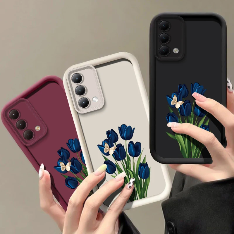 Funda de silicona para teléfono Infinix Tecno Pova 9 7 Ultra 6 Neo Camon 50 40 Pro Spark 40C 20C 6 Go 1 2024 con diseño floral de tulipanes