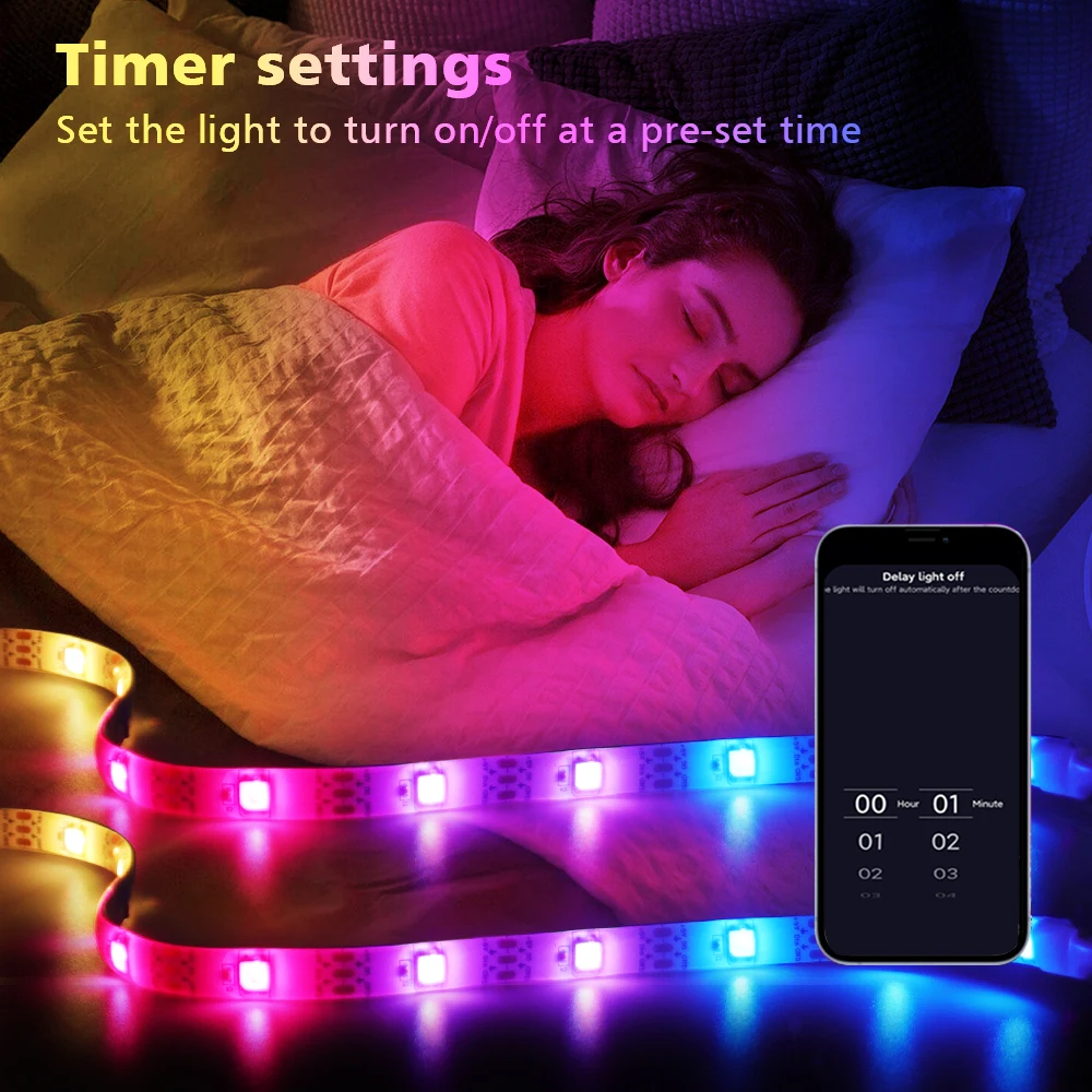 USB TUYA LED Strip Light Smart Life WiFi Flexible Tape 5V RGBIC Color Changing Ambient Light Works With Alexa Google Home