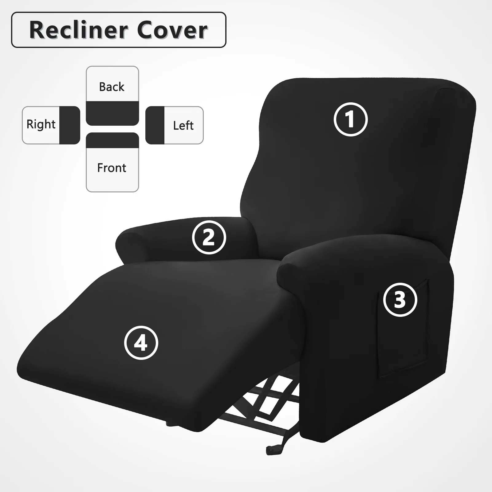 

Recliner Sofa Cover 1 Seater Stretch Single Armchair Relax Slipcover Non-Slip Sofa Chair Protector For Living Room Washable 1Set