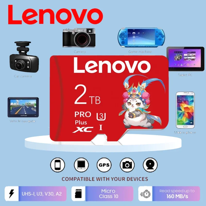 

Lenovo 2TB Micro SD Card 512GB for PC/Desktops/Cameras High Speed Flash Card SD Card 1TB Large Capacity 64GB 128GB Memory Cards