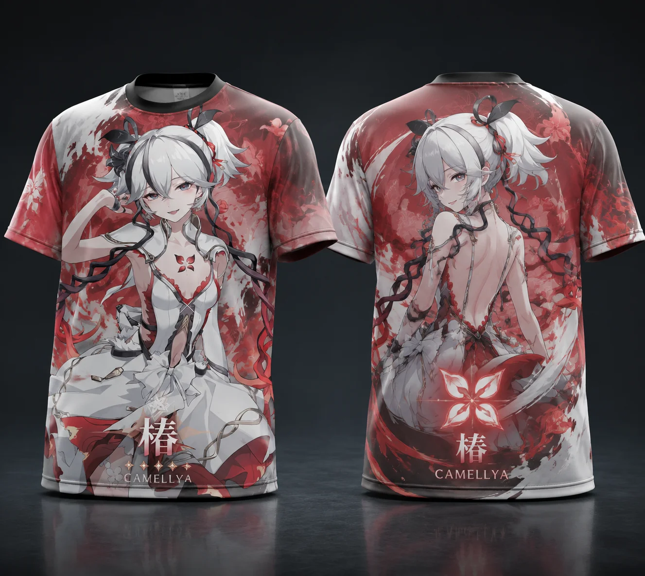 Y2K Wuthering Waves Phrolova Cantarella 3D Print T-shirt, Unisex Short Sleeve Anime Game Tee, Front & Back Full Print Casual Top