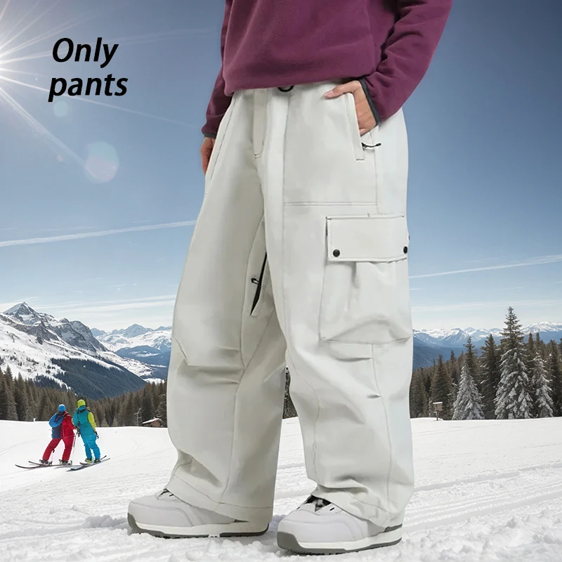 

New Loose Ski Pants Men Breathable Windproof Waterproof Snow Board Pants Women Winter Outdoor Leisure Sports Comfort Pants