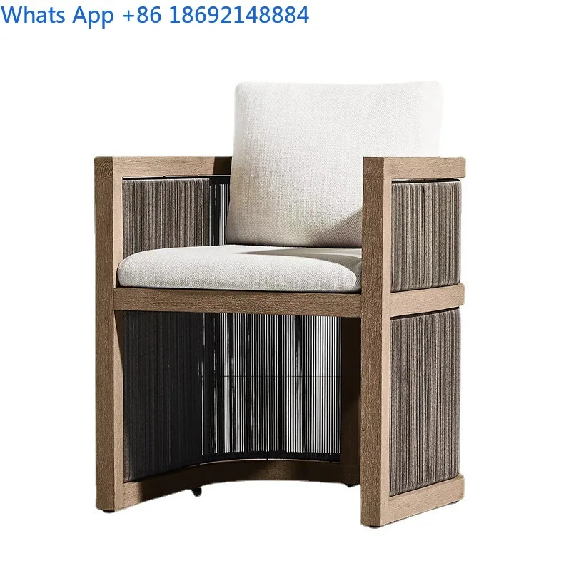 Outdoor Solid Wood Sofa Set with Coffee Table Patio Garden Balcony Lounger for Villa Terrace Outdoor Furniture