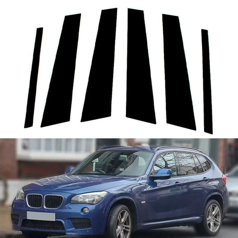 Gloss Black Window Pillar Posts Cover B C Column Stickers Side Door Panel Trim Fit For BMW X1 E84 2010 2011 2012 2013 2014 2015