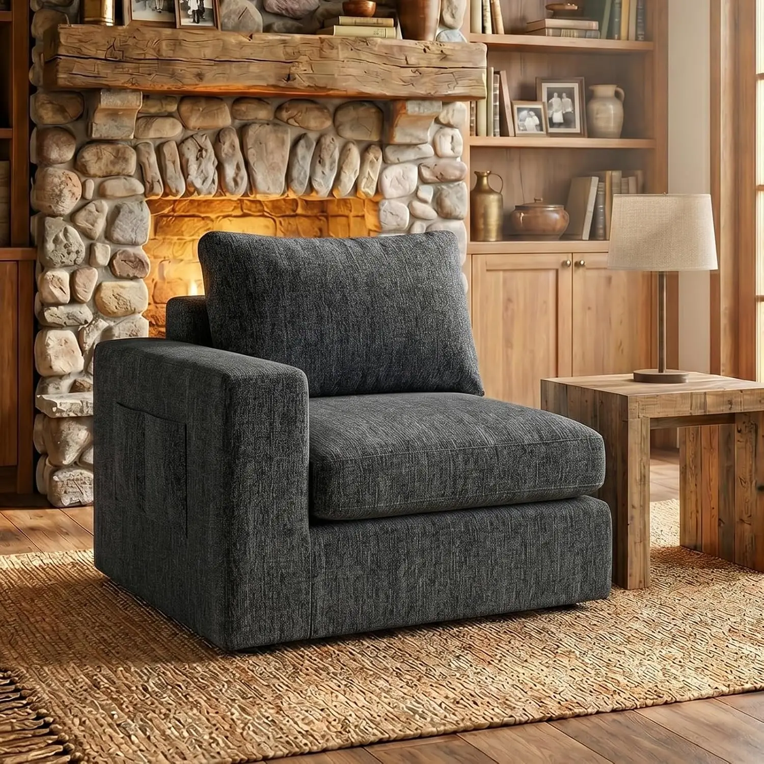 Left Facing Armchair Module for Modular Sectional Sofa, Customized