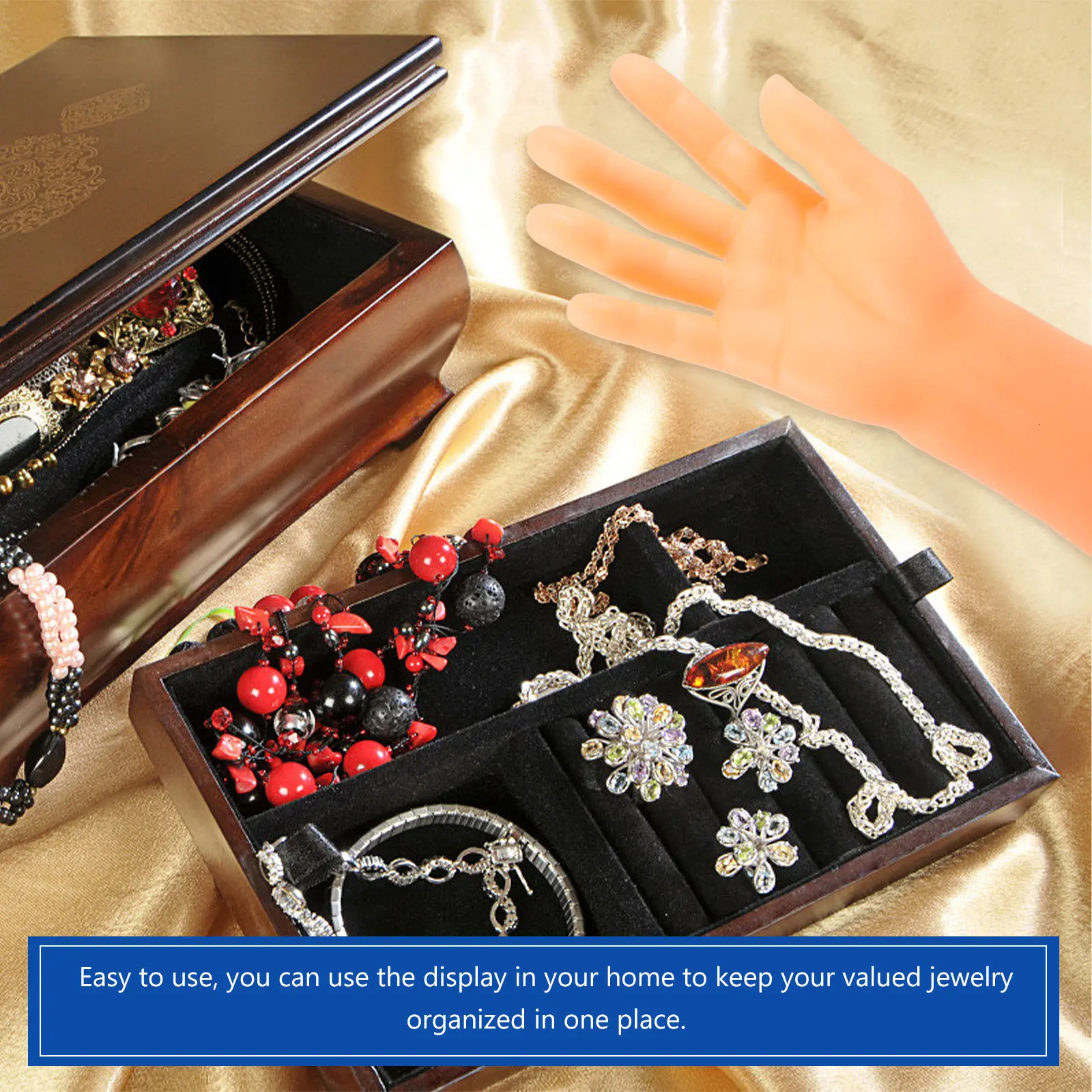 

1Pcs Skin Color Hand Display Stand 3D Mold for Ring Watch Jewelry Lightweight Portable Organizer Ideal for Vendors and Home Use