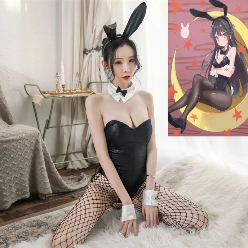 Seishun blind Yarou WA bunny girl senpai no Yume wo Minai cosplay Halloween costume for girls sexy cute bunny faux leather rabbi