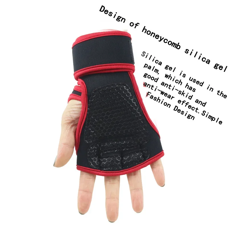 Fitness Men Women Gloves Gym Weightlifting Half Finger Wrist-Protecting Gloves Training Dumbbells Anti-Callus Anti Slip Gloves