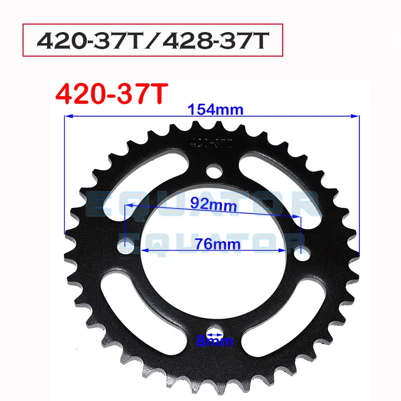 

Motorcycle 76mm 420 480 - 37T rear chain sprocket gear wheel plate for 110cc-160cc YCF SDG Thumpstar atv quads pit dirt bikes