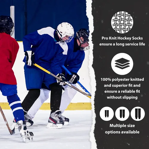 Imagen 2 del producto Calcetines protectores para piernas para deportes al aire libre, calcetines de Hockey sobre hielo para hombres y mujeres, calcetines hasta la rodilla para entrenamiento profesional, protección para piernas y Hockey sobre hielo