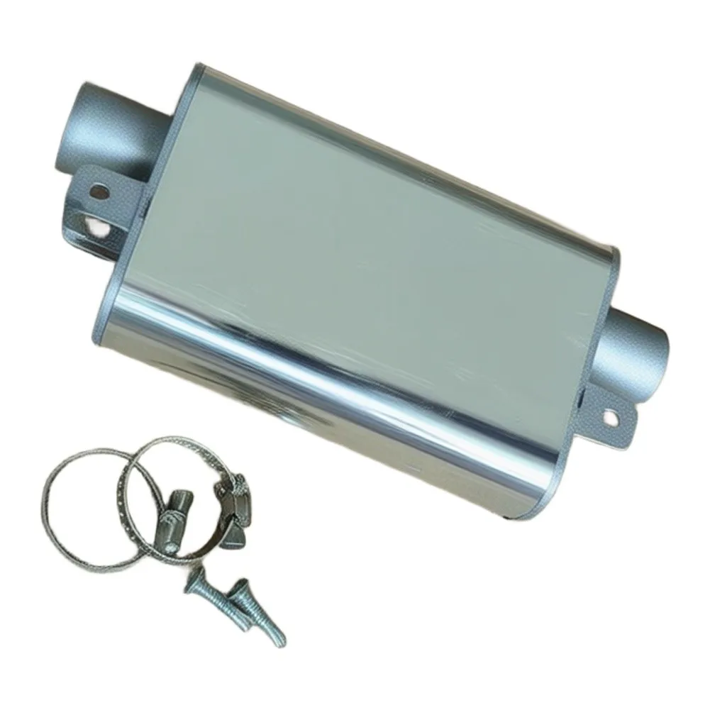 Aluminum Muffler Kit for Parking Heater For Exhaust - Includes Muffler 2 Hose Clamps 2 Screws for Simple Setup
