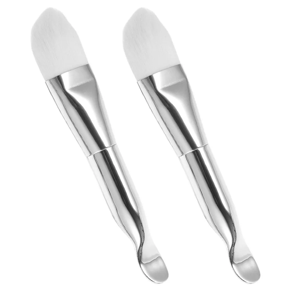 Aplicador de cepillo para máscara Facial, 2 uds., doble extremo, arcilla, máscara de barro, cepillo, cuchara, herramienta de maquillaje para cara, Spa, salón, viaje