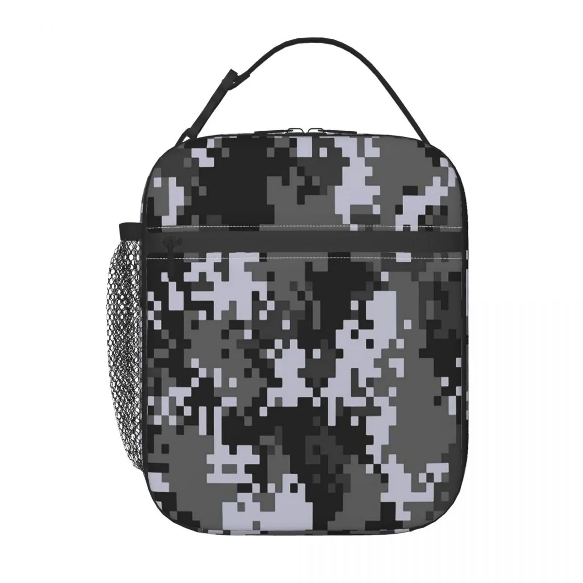 Pixel Mosaic Camouflage Insulated Lunch Bag for Women Children Portable Food Boxes Thermal Lunch Box Tote