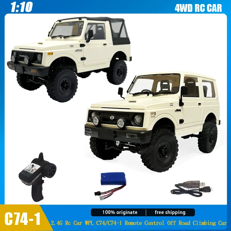 WPL C74-1 Rc Car  C74 1:10 Remote Control Off Road Climbing Car Model 4wd High-Speed Adult Kids Toy Cars Christmas Gift Custom