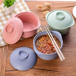 Instant Noodle Bowls with Lids Soup Hot Rice Bowls Japanese Style Students Food Container Healthy Tableware Bowl Tableware 라면