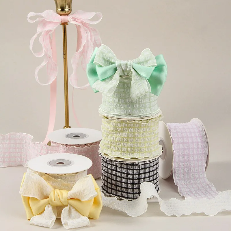 10 Yards 25MM 50MM Lattice Crumple Wavy Skirt Edge Lace Ribbon DIY Handmade Materials Crafts Gift Wrapping Handmade Accessories