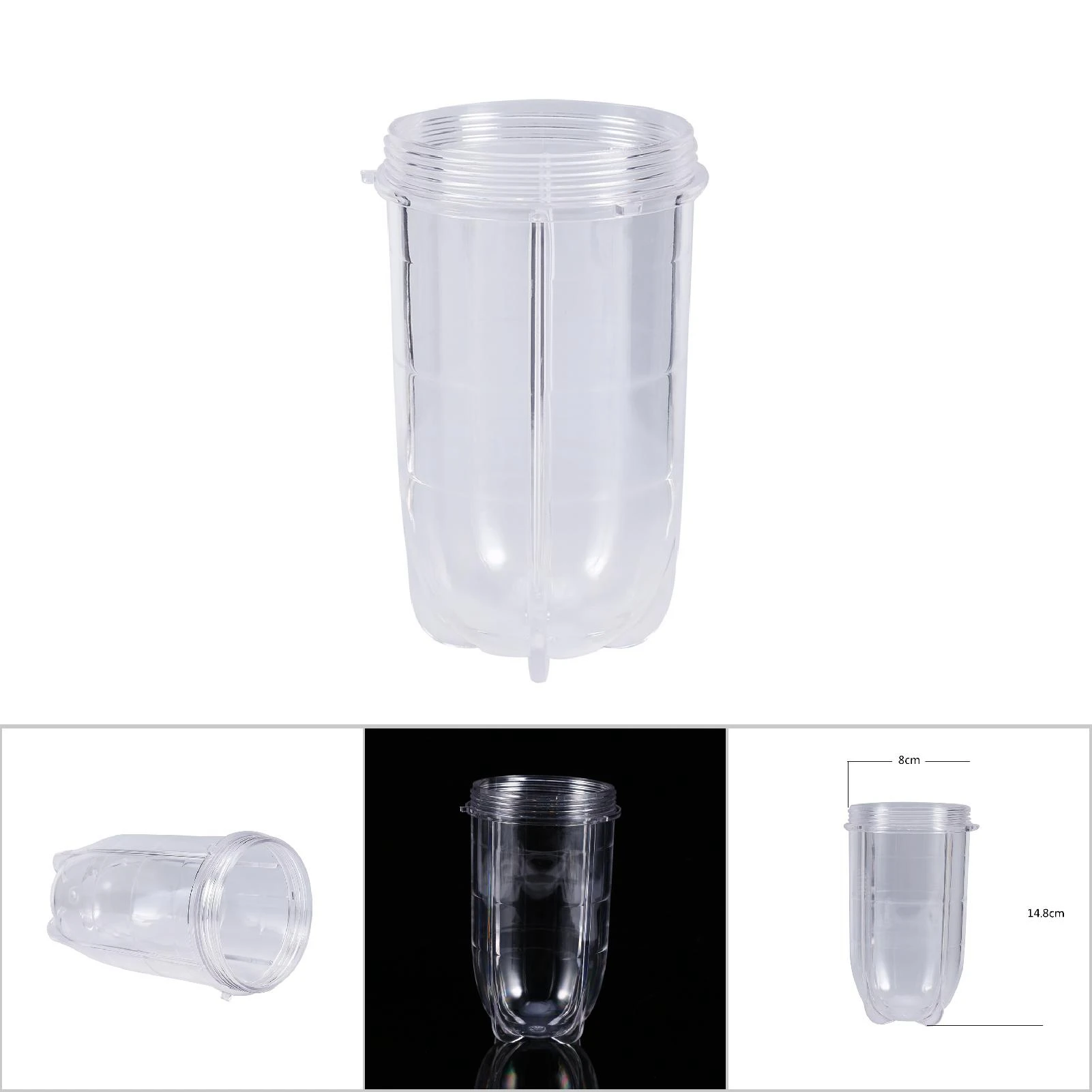 Plastic Tall or Short Transparent Cup Mug Blender Juicer Replacement Parts Accessories (Tall)