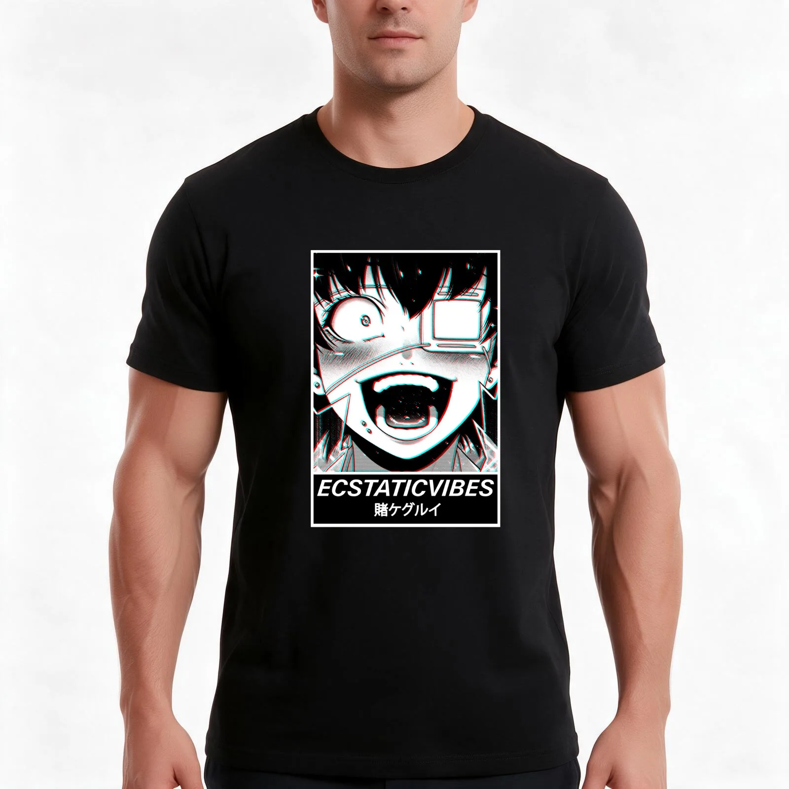 ECSTATIC VIBES - Kakegurui Modern Streetwear Aesthetic T-Shirt, Summer Casual Cotton Tee, Oversized Streetwear Tops, 100% Cotton