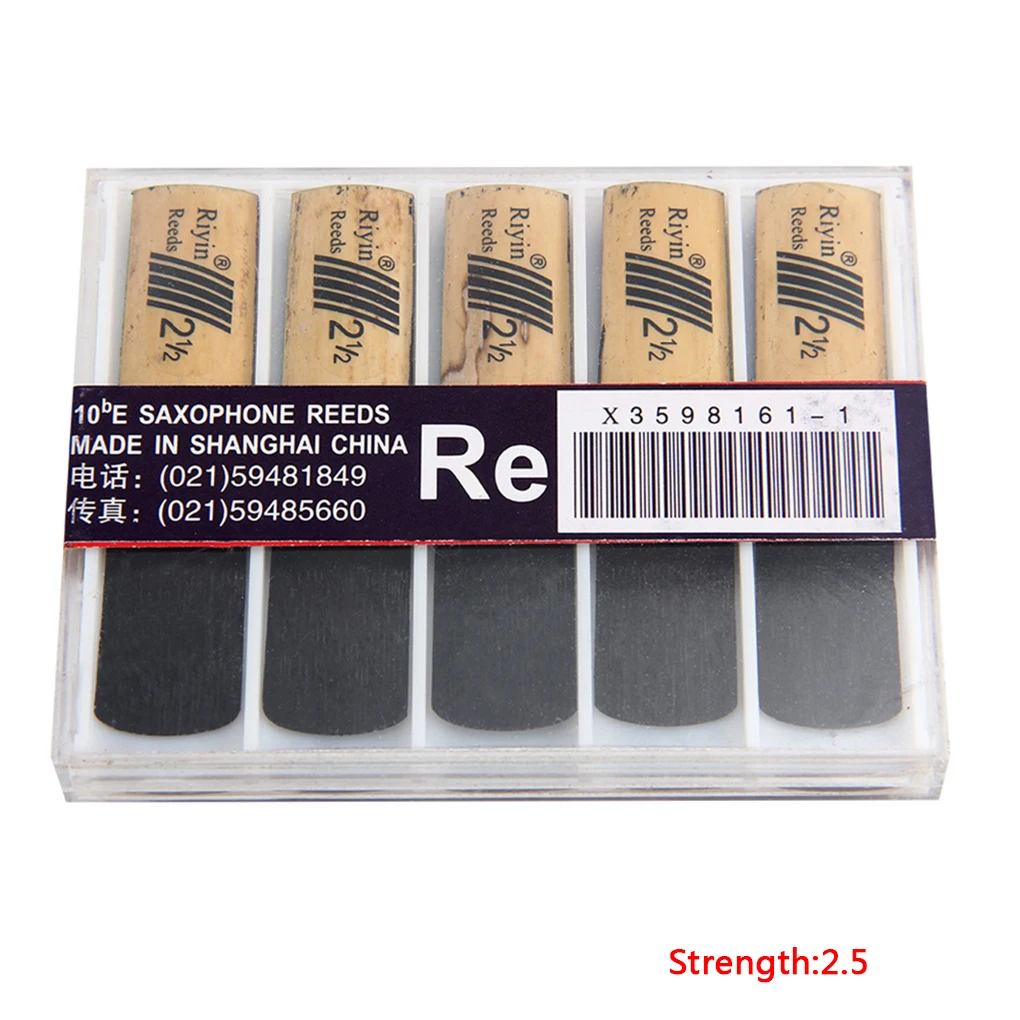 10pcs Soprano Saxophone Reed Sax Reed ชุดกล่องเก็บเครื่องดนตรีอุปกรณ์เสริม,1.5 Strength