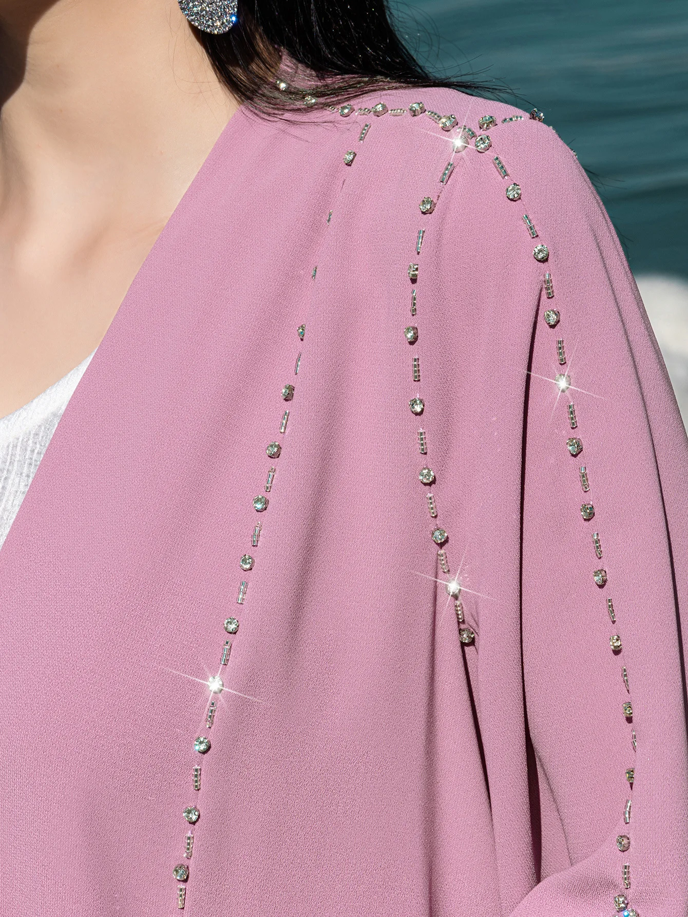 Eid Muslim Kleid Frauen Abaya Diamant Strickjacke Offene Lange Kleider Vestidos Largos Party Kaftan Ramadan Dubai Arabischen Lange Robe 2025,